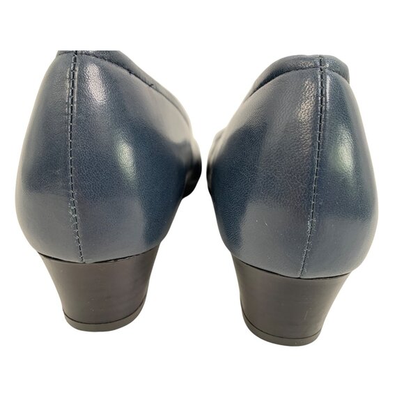 SAS Lucia Womens Leather Slip-On Low Heels Size 8M Blue Italy Z10671 Comfort - Picture 6 of 10